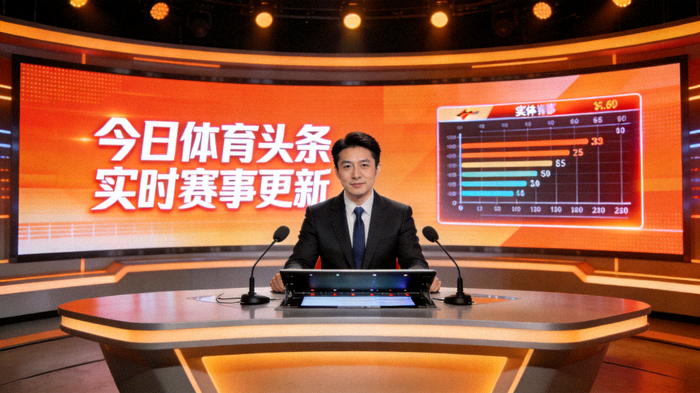 体育新闻演播室与赛事资讯播报场景